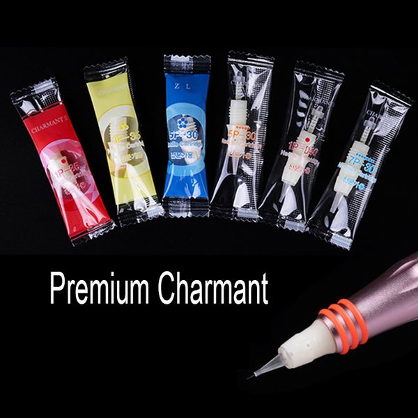 

new korea charmant 2 cartridge disposable eyebrow tattoo machine needles permanent makeup needle tips for eyebrow microblading
