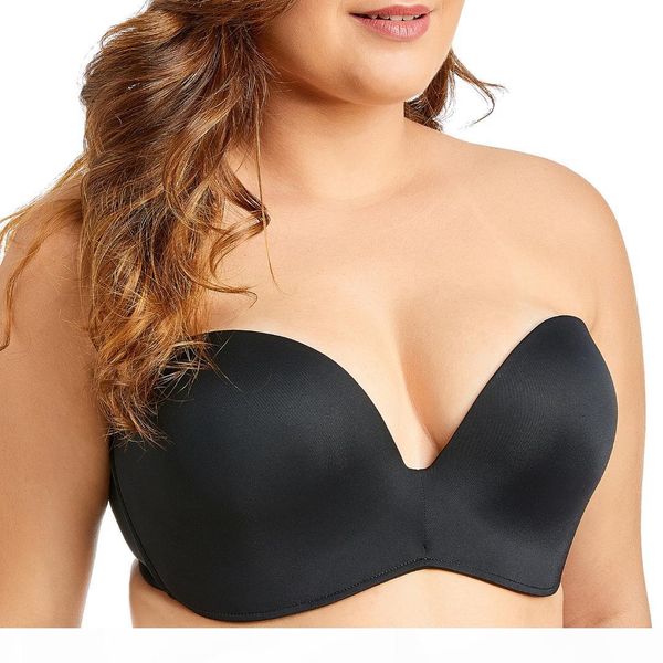 

delimira women's slightly lined custom lift seamless strapless bra, Red;black