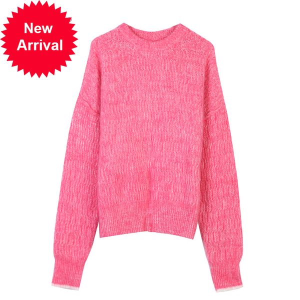 

wool sweater, knitted or crocheted, warm autumn, pink neck kawaii, long, casual sleeve, women's clothing, sweet japanese style c-362, White;black