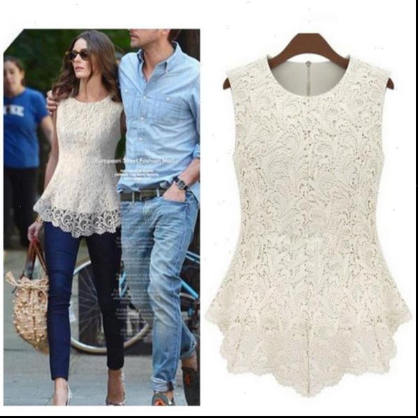 

women white lace blouses shirt summer chiffon blouse female cool blouse sleeveless plus size women clothing 4xl 5xl 50
