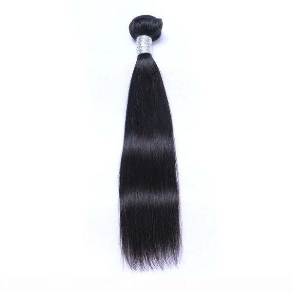

brazilian virgin human hair straight unprocessed remy hair weaves double wefts 100g bundle 1bundle lot can be dyed bleached, Black