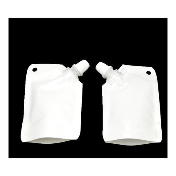

50ml white plastic doypack liquid stand up storage pouch packing bag with side spou jllqvi bdebag