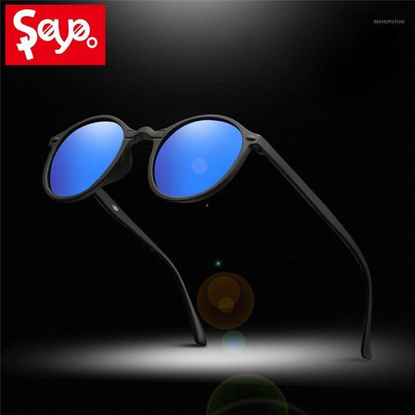 

saylayo new arrival round sunglasses retro men women polarized sunglasses vintage coating mirrored uv4001, White;black
