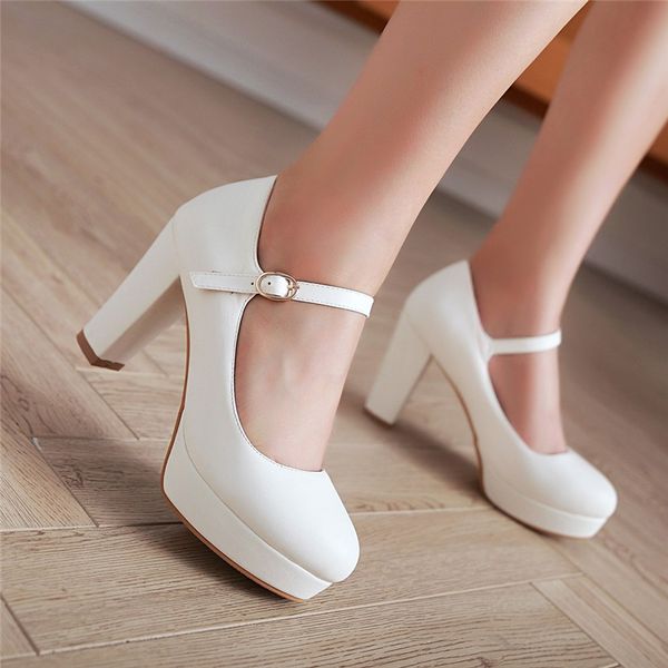 

sarairis brand 2019 elegant big size 43 high heels party women shoes woman platform comfort mary janes pumps shoes y1215, Black