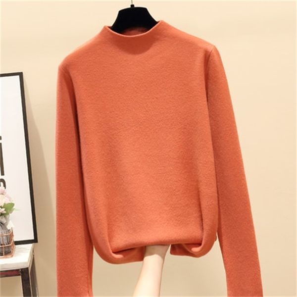 

2021 new women's shirt autumn/winter , plain turtleneck sweater, casual sweater knitted or crocheted 0s7j, White;black