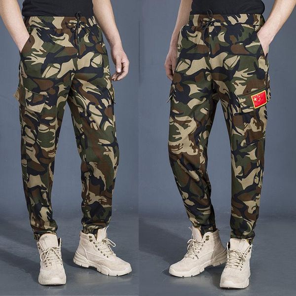 

men's labor protection camouflage wear resistant pants spring and autumn construction site welding leggings fattening elastic, Black