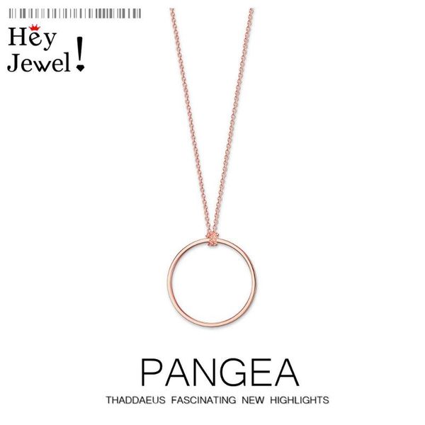 

chains charm necklace rose gold color circle,2021 romantic fashion carrier jewelry europe 925 sterling silver gift for women men