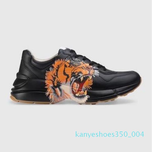 

2021 designer shoes rhyton sneakers beige mens trainers vintage luxury chaussures ladies shoes designer sneakers with box k04, Black