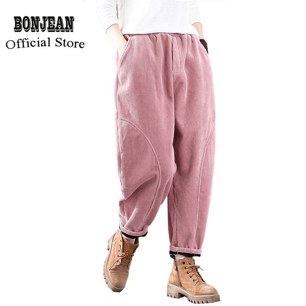 Pantaloni da donna in velluto a coste di cotone Pantaloni da jogging Pantaloni larghi Moda casual retrò in pile spesso per l'autunno inverno AZ54272620 201106