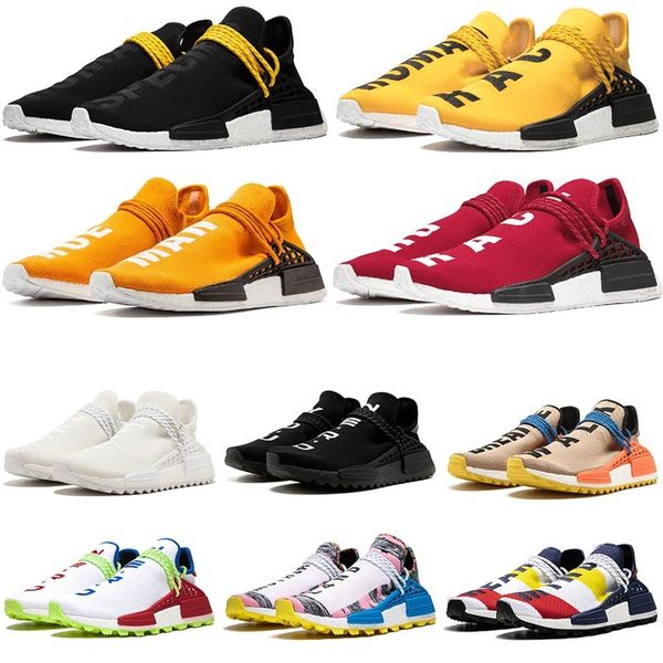 

pw human race hu trail x womens shoes pharrell williams nerd black triples white cream tie dye sun glow trainers mens sports sneakers