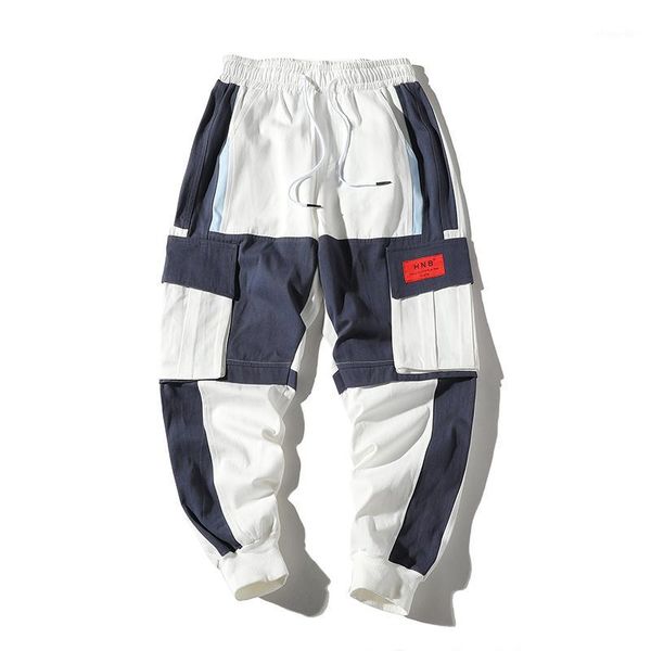 

streetwear pants men's multi pockets cargo harem pants hip hop casual male track joggers trousers harajuku men1, Black