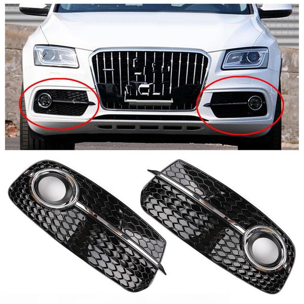

areyourshop car 1pc front bumper fog light grille fit for audi q5 13-2017 don't fit for sq5 sline car auto accessories parts