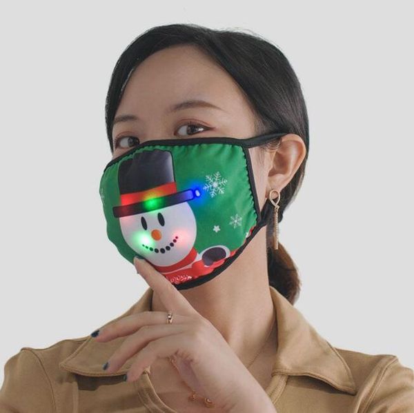 

new year green red 15 styles red christmas luminous mask 7 colors changing glowing led face mask for halloween masquerade masks