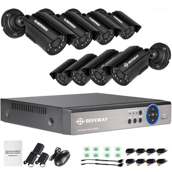 

defeway 8 ch video surveillance dvr kit1200tvl 720p hd outdoor cctv security camera system 8pcs camera 1tb for optional1