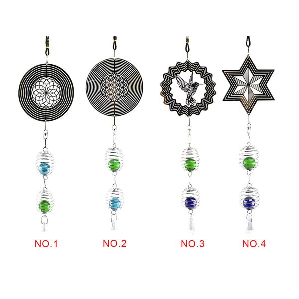 Musica Spirale sfera di cristallo Wind Chime Indoor Outdoor Home Store Decorazione Natale Hanging Windchime Decorazione nordica Y200903