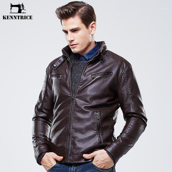 

kenntrice new 2021 motorcycle leather jackets china moto jacket stand collar clothes biker jacket coat basic1, Black