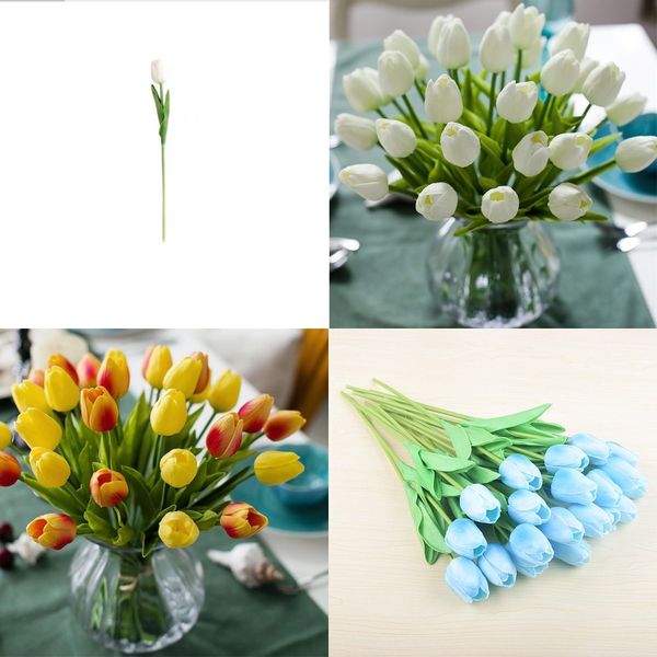 

pu artificial flowers silk tulips real touch flowers mini tulip wedding decorative bouquet wedding decorations home decor lxl732 35 n2