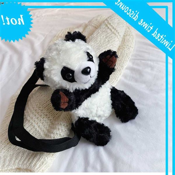 

cartoon baby plush toy panda girl doll bag slung one shoulder backpack