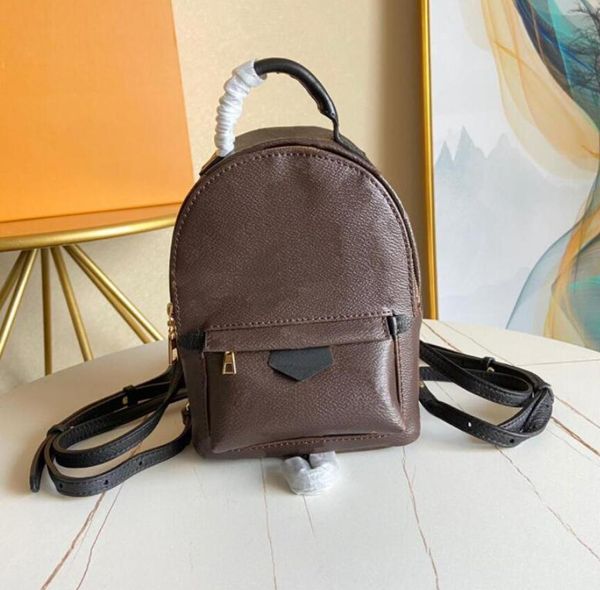 Top Quality Bag Genuine Leather Mini Mochila Canvas Sacos Moda Moda Mulheres Mochila Ombro Saco Feminino Mochila Flor Paira com o bolso