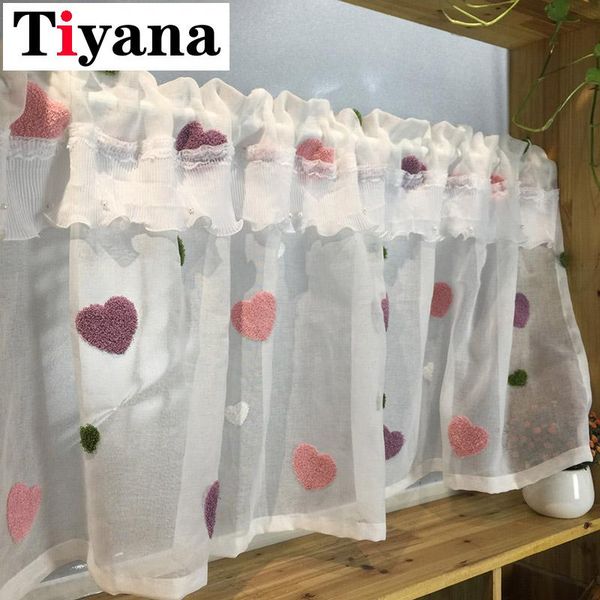

curtain & drapes white for girls room cute love window sheer tulle kitchen living treatment short curtains decor m057y