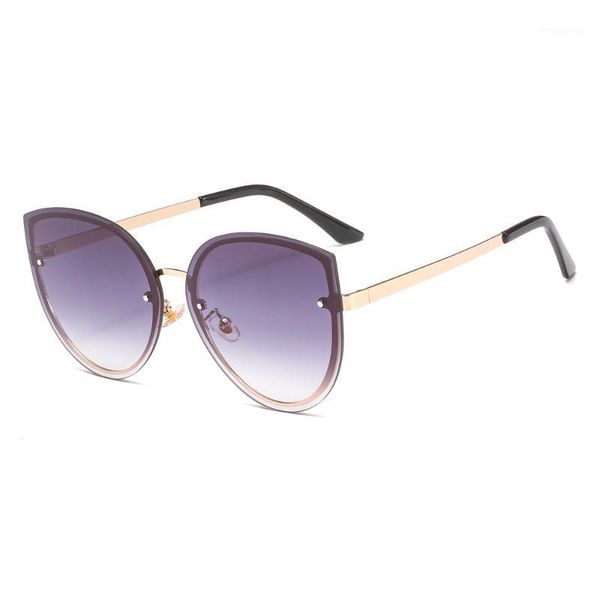 

rimless oversized cat eye google brand designer fashion retro women sunglasses 6 colors s017 uv400 eyewear1, White;black