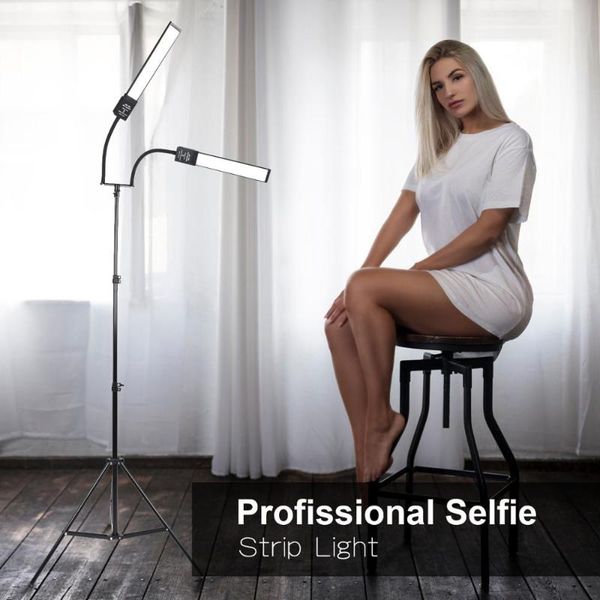

zuochen studio pgraphy continuous video lighting kit 2*30w 3200-5500k led bulb dimmable led stepless adjustable strip light