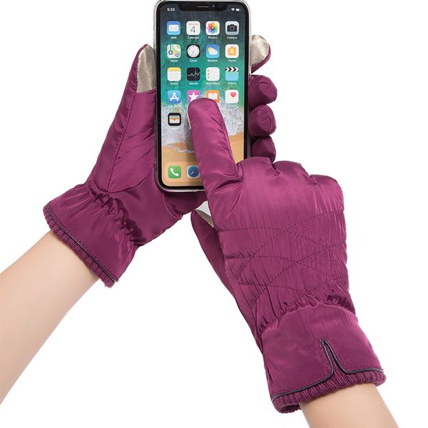 

down cotton for women in thickened warm and cold proof plush lovely students cycling waterproof touch screen winter gloves