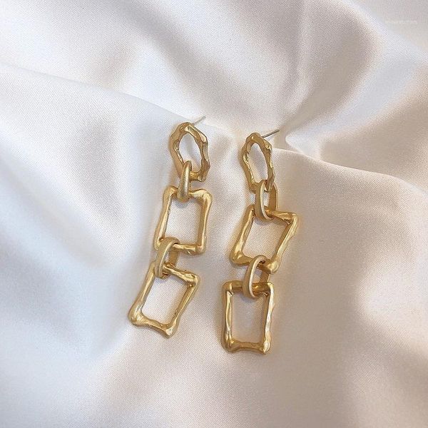 

bohemia metal geometry long irregular stud earrings fashion vintage alloy tassels gold earrings for women jewelry accessories1, Golden;silver