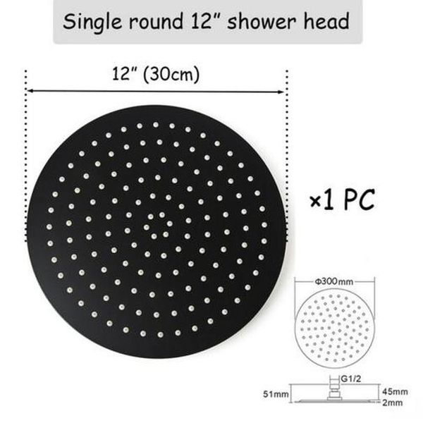 

stainless steel black bathroom ultrathin 2 mm rain shower head 8 10 12 inch wall ceiling square round rainfall shower head wmtdeb
