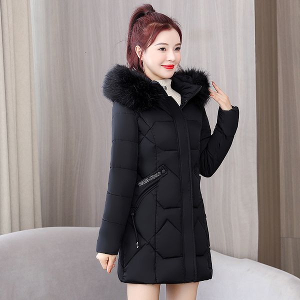 

2021 new women's length meads woman's thick oversized female fine winter ladies down jacket trend tyjtjy rv51, Black