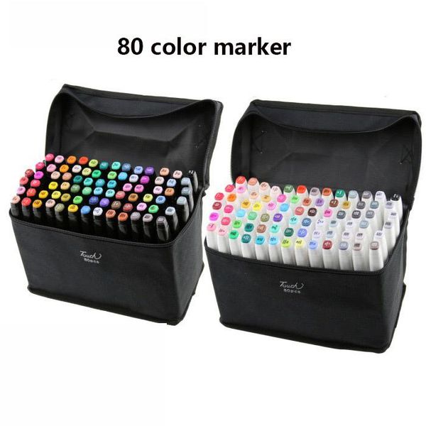 

new spot 80-color touch double-headed marker multi-color student interior design landscape animation painting watercolor pen art marker
