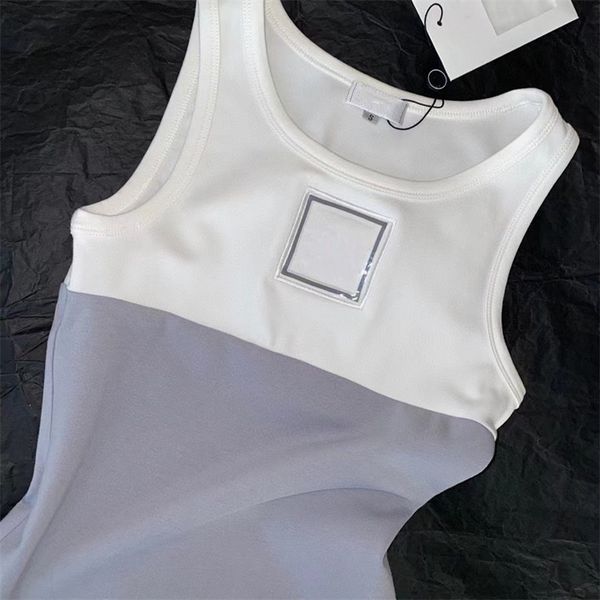 

t-shirt ladies splice tank camis brand cotton black white camisole letter short sleeve for women and girl