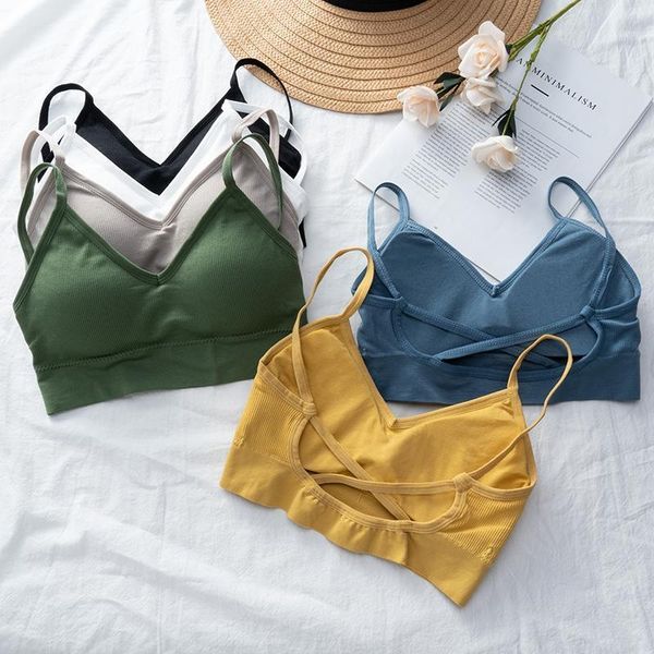 

women crop female tube seamless underwear cropped bra backless intimates lingerie sports padded bralettes1, Black;white