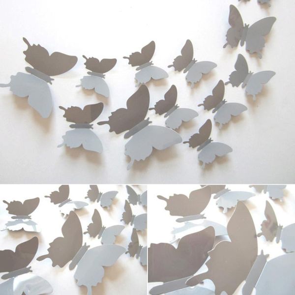 

12pcs/bag 3d butterfly wall stickers rooms decorations removable wall art diy home decor stickers for kids bedroom decor