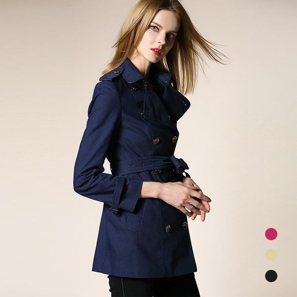 

2020 spring autumn clothing solid color lady long windbreak double breasted slim women trench coat, Tan;black