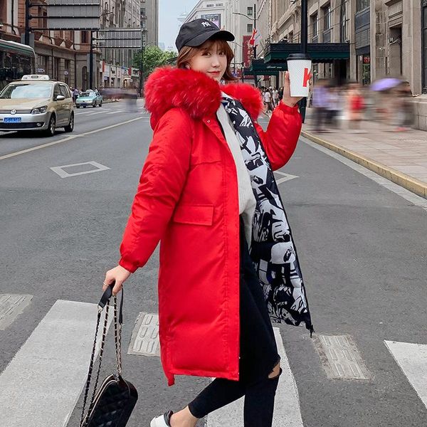 

women's down & parkas wear on both sides basic coat jackets winter women chaqueta mujer casaco feminino parka office lady, Black
