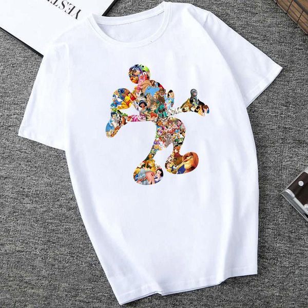 

harajuku cute new fashion women tee shirt loose cartoon print tee short sleeve o-neck new women's large size t-shirt, White