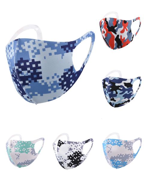

washable reusable anti-dust elastic camouflage mouth masks camo print designer dust filtrition face mas