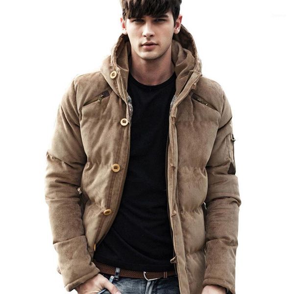 

drop shipping new men winter casual jacket coat thickening hooded keep warm parkas xp181, Tan;black