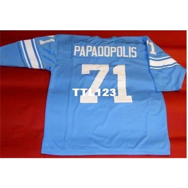

men #71 george papadopolis custom alex karras webster college jersey size s-4xl or custom any name or number jersey, Black