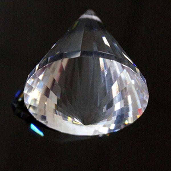 

40mm crystal faceted lamp prism circular cone pendulum glass art suncatcher pendant 3d arrow point hanging ornament chandelier h wmteij