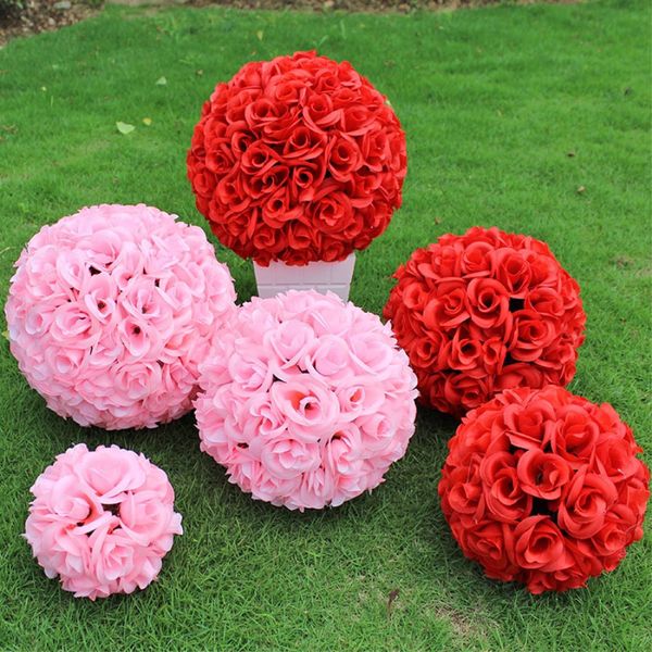 20cm/8 pollici Decorazioni di Nozze Baciare Seta Pomander rosa Fiori Palle bouquet Spedizione Gratuita