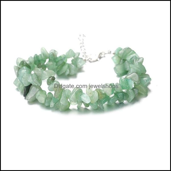 

beaded strands bracelets jewelry double layer crushed stone beaded natural amethyst quartz strand bracelet semi precious drop delivery 202, Black