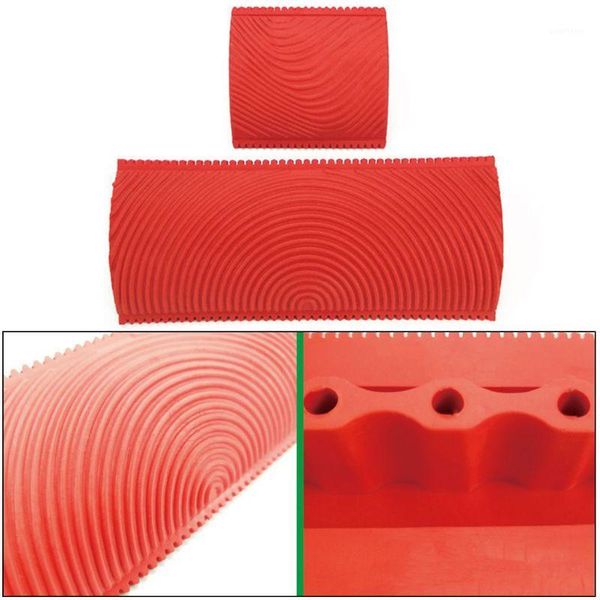 

2pcs/set rubber roller brush imitation wood graining wall painting home decoration art embossing diy brushing painting tools1
