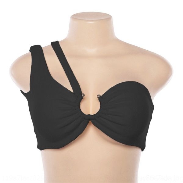 

ibdj seamless gathers candy women underwear cooling fitness shock-proof thin bra push up pad female intimate modis bralette lingerie, Black;white