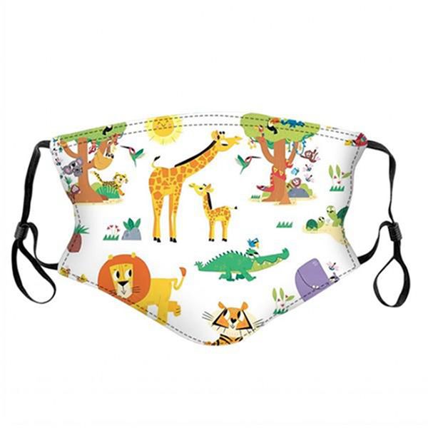 

factory children face mask washable fashion shield reusable protective mouth masks cute dinosaur animal print kids cartoon mask iia561