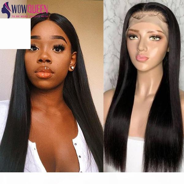 

brazilian straight lace front pre plucked human hair wigs 13x4 lace frontal wigs straight lace frontal wigs for women, Black