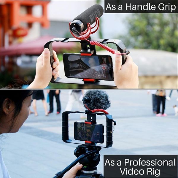 

ulanzi u-rig pro smartphone video rig 3 shoe mounts filmmaking handheld video stabilizer grip tripod mount youtube live stream1