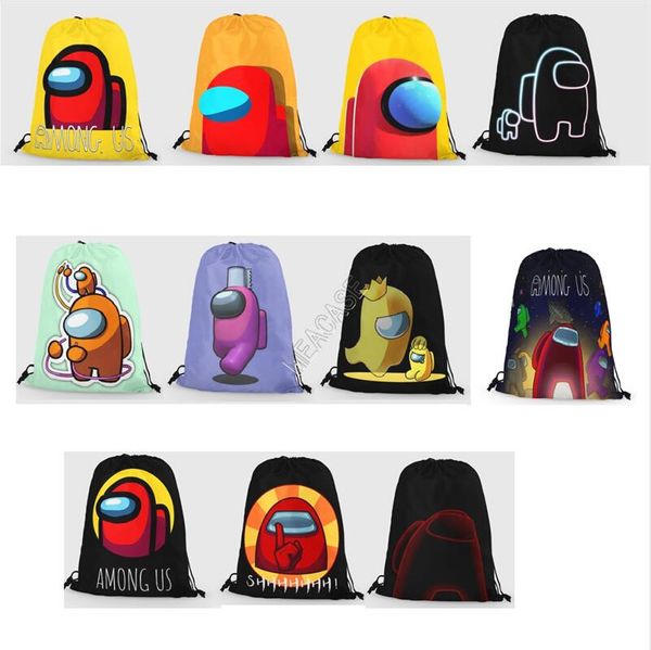 

game among us drawstring bag backpack students boys girls book bags lovely cartoon among us plush bag portable storage organizer d120902