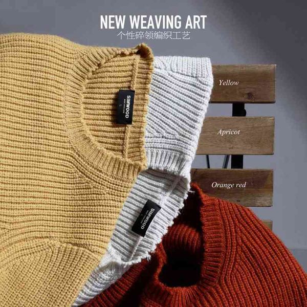 

winter men's sweater pullover knitted wool male casual fashion brand clothes 180538 211221, White;black
